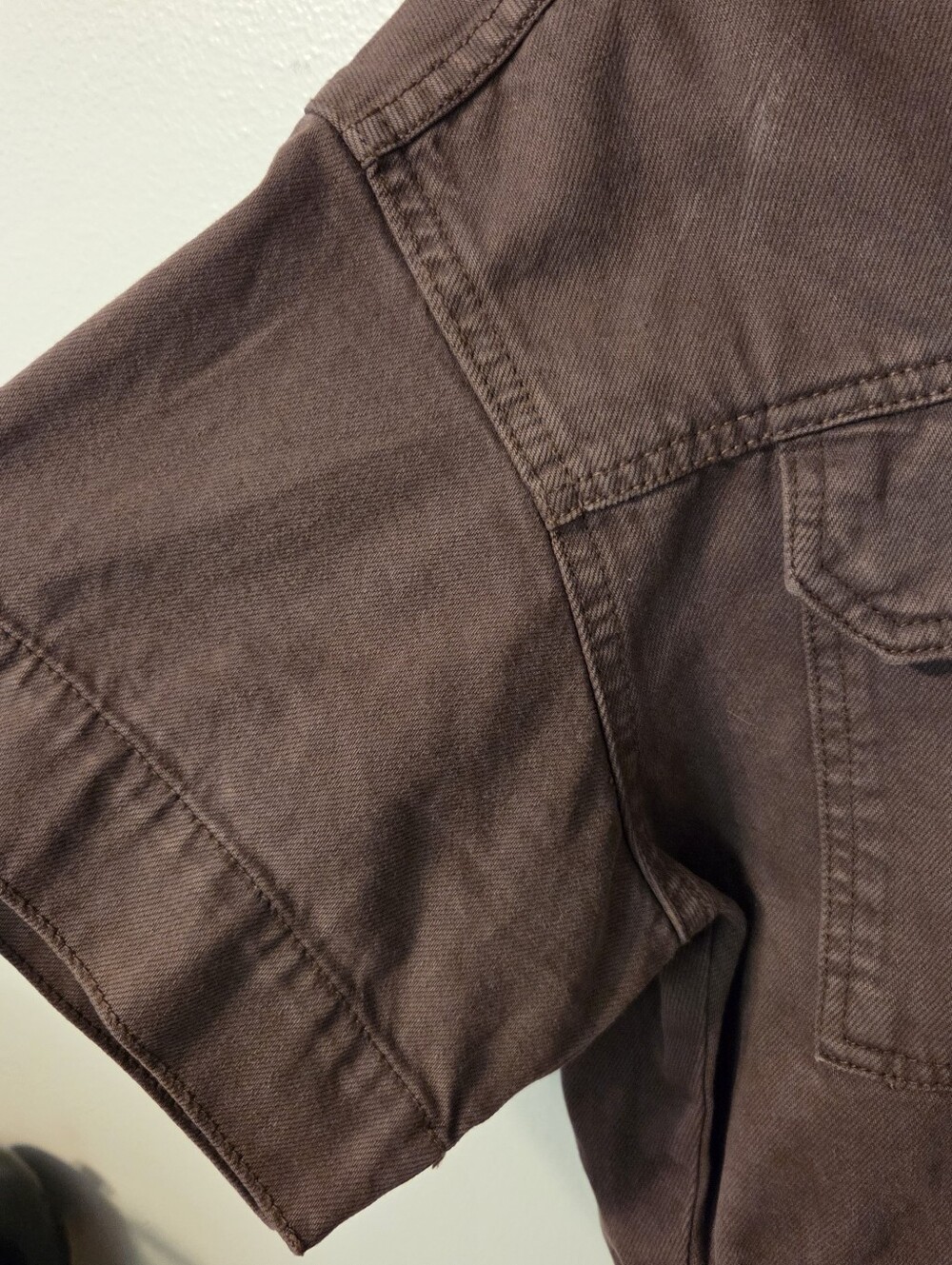 Free People Women's Brown Marci Denim Shortalls Romper. Sz L NWOT - Picture 8 of 13